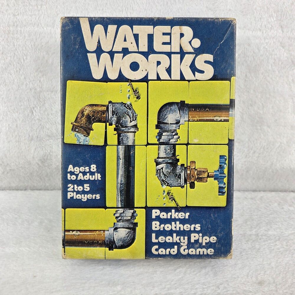 Vintage 1972β Water Works Card Game Parker Brothers Leaky Pipe Game READ